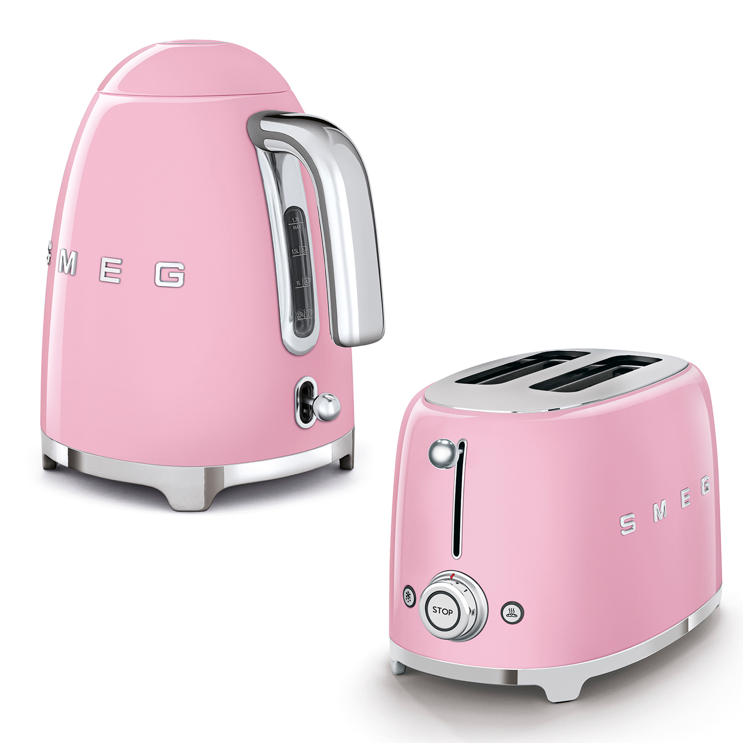 smeg kombi wasserkocher toaster pink 52668