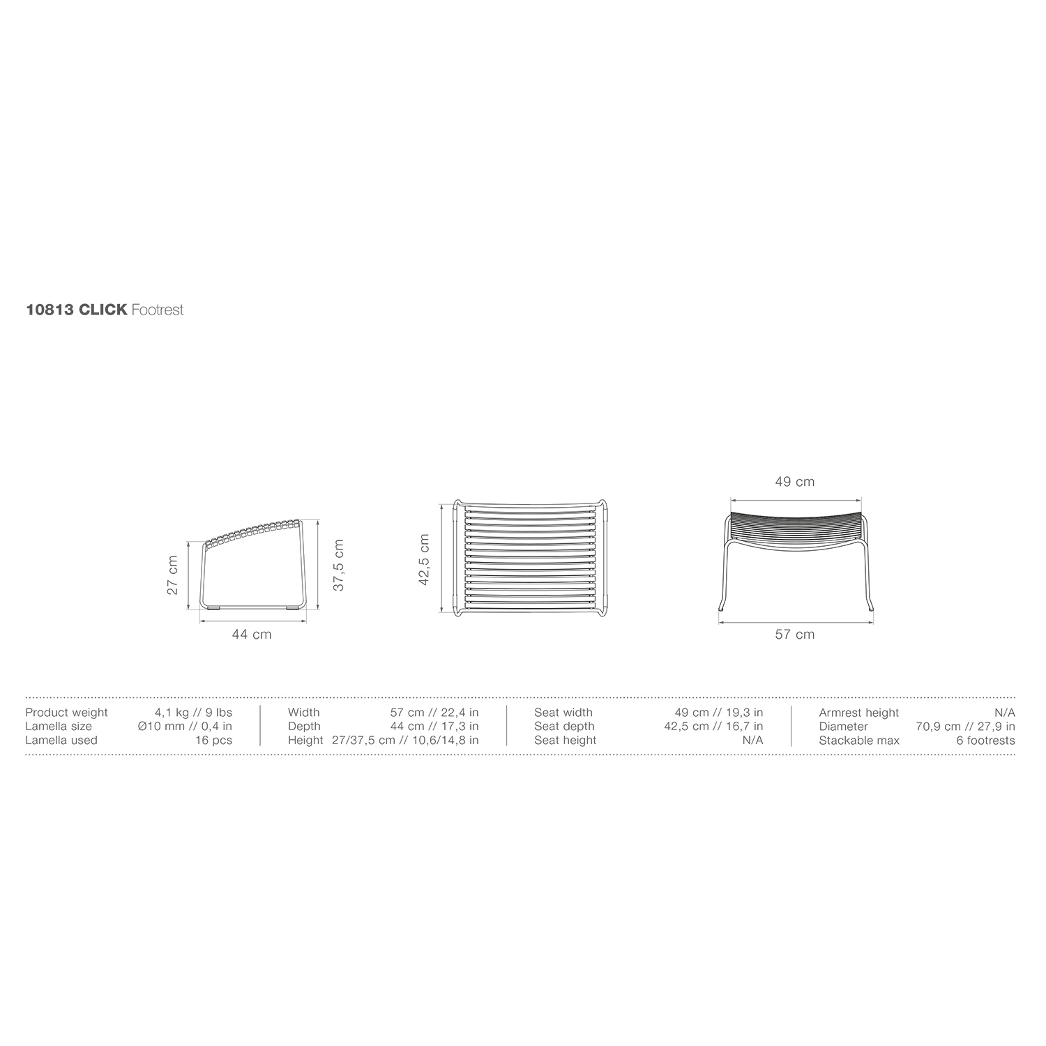 houe footrest schwarz abmessungen 92552