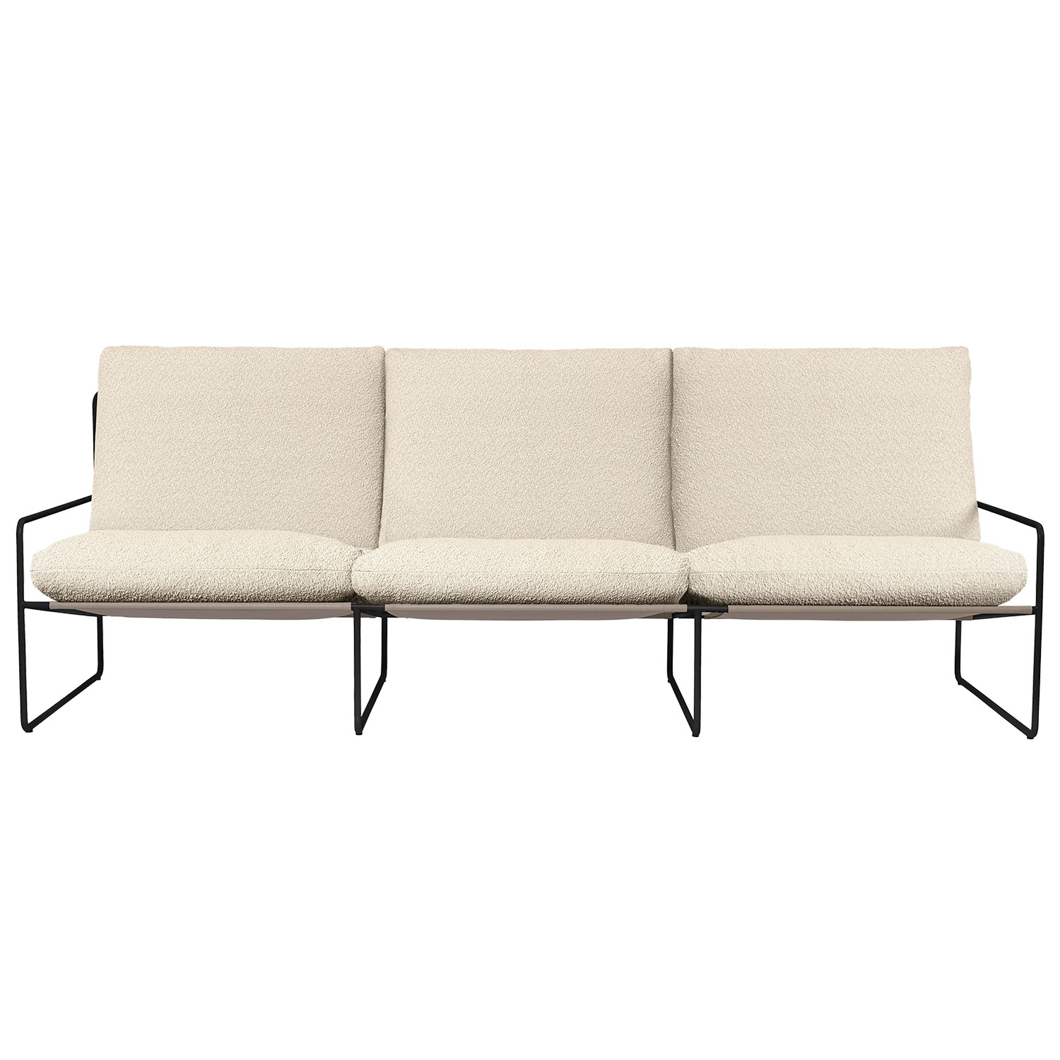 Ferm Living - Desert 3-Sitzer black/Pure Bouclé off-white