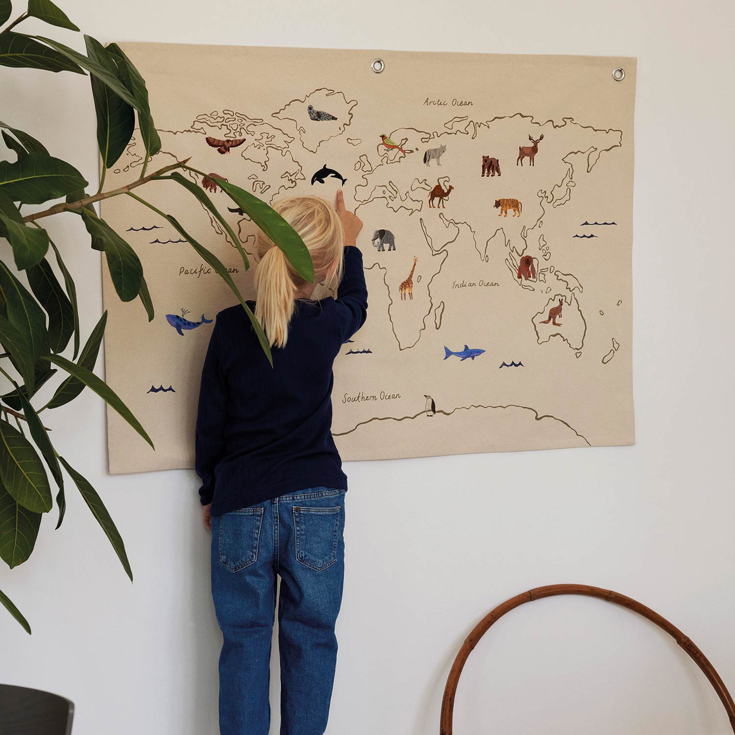 ferm living the world textile map ambiente kind 84811