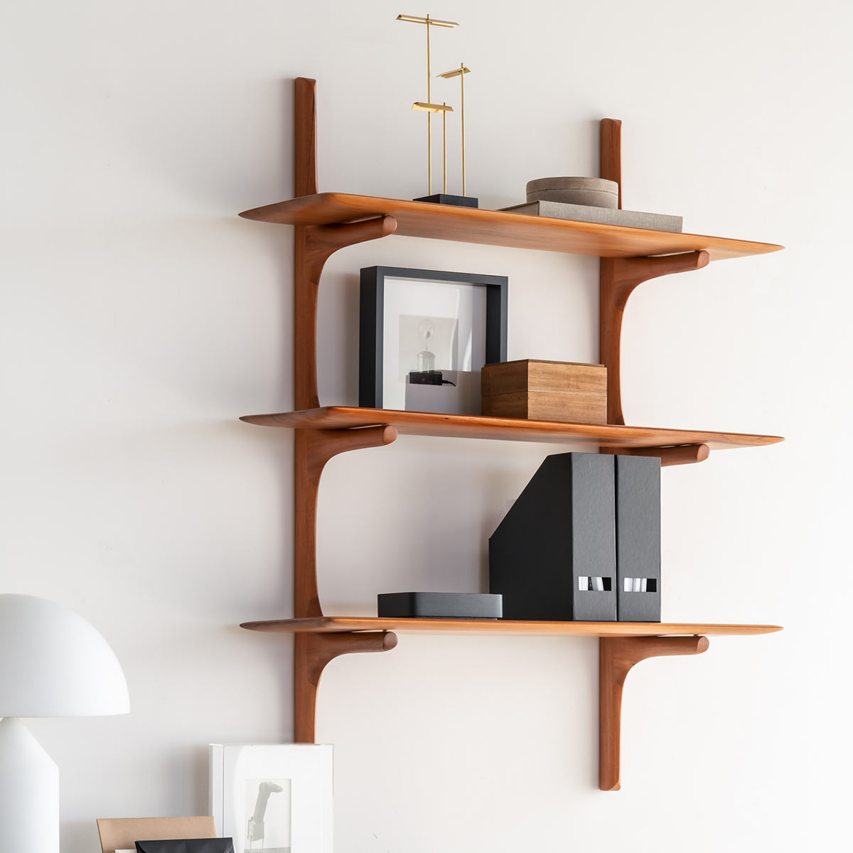 pi mahagoni wandregal mahagoni lfestyle 3 einlegeboeden 86221