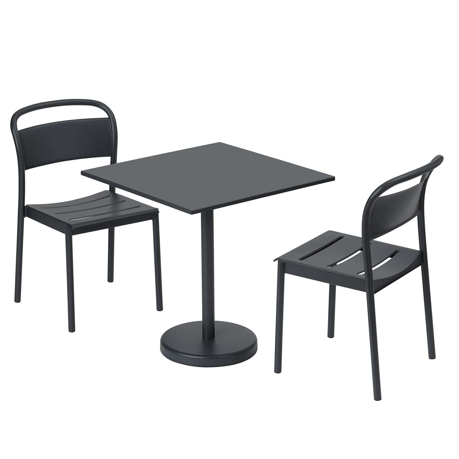 muuto linear side chair black linear steel cafetable 65384