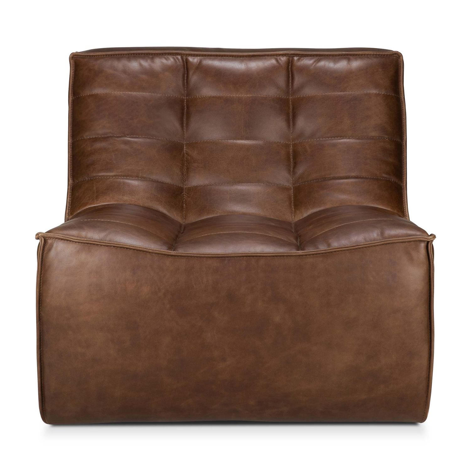 Ethnicraft - N701 Sofa modular leder chestnut Einsitzer