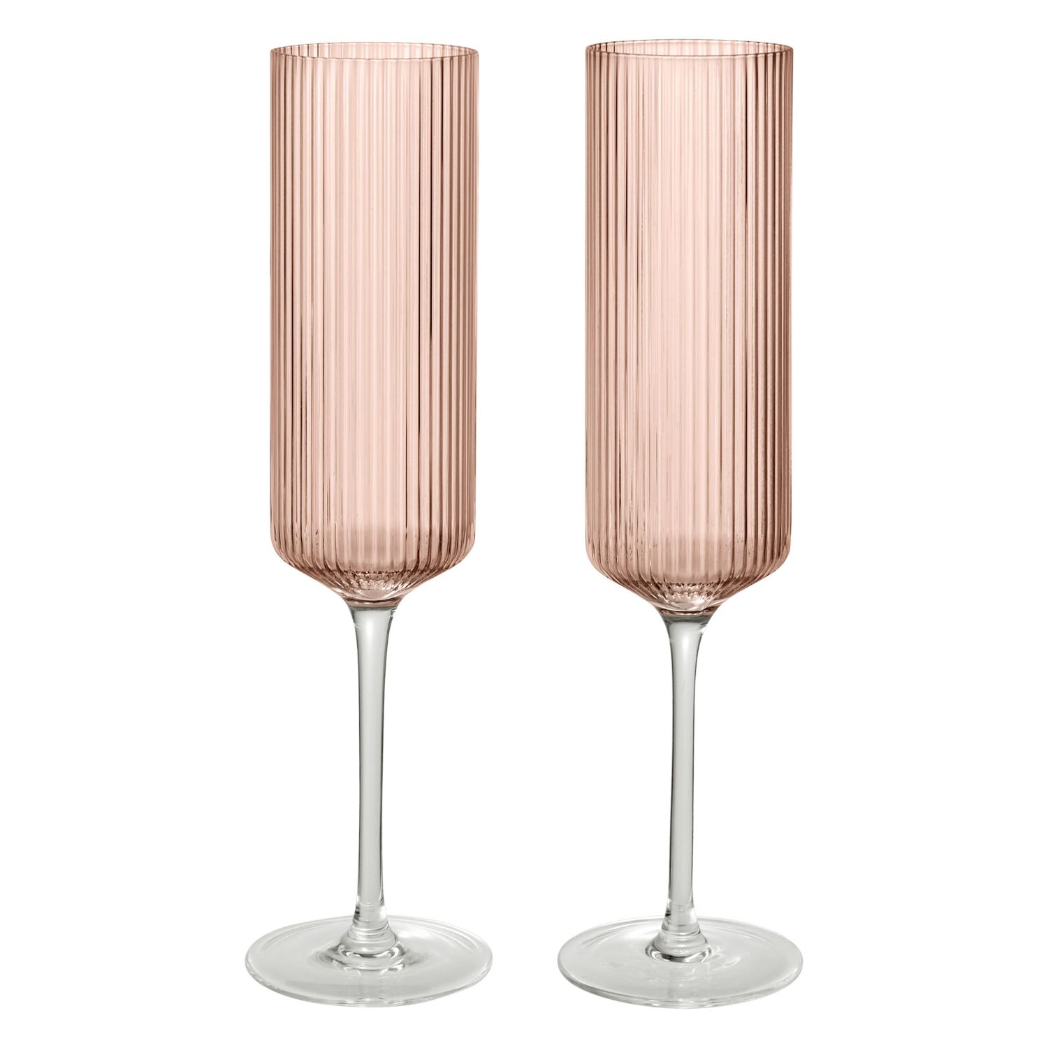 Ferm Living - Ripple Champagnerflöten 2er-Set blush