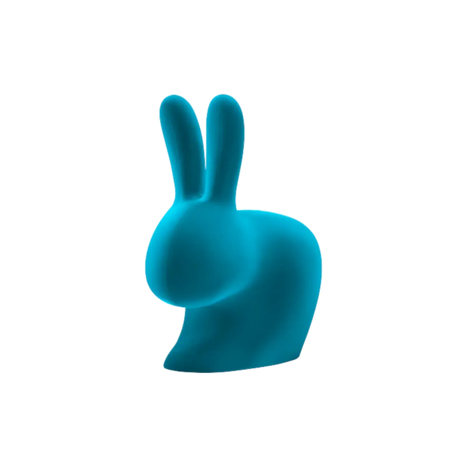 Qeeboo - Rabbit XS Buchstütze Velvet Finish türkis