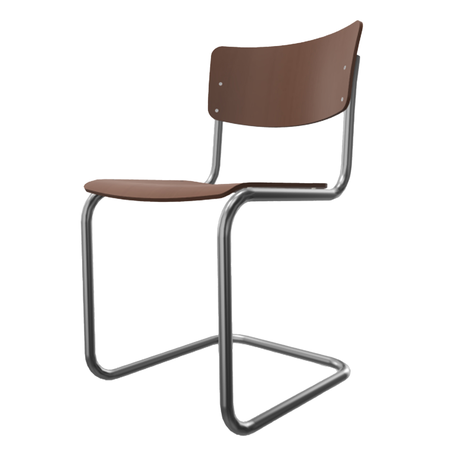 Thonet - S43 Freischwinger chrom / nussbaumfarben TP24