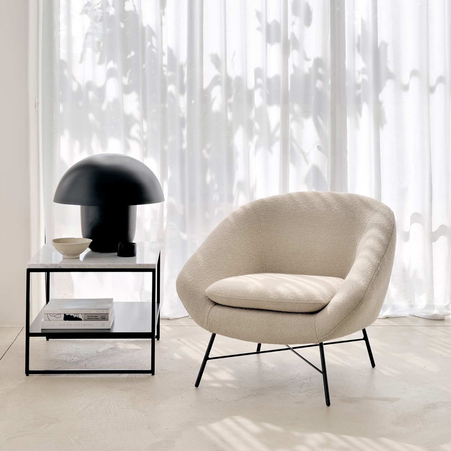 ethnicraft barrow loungesessel off white ambiente 88083