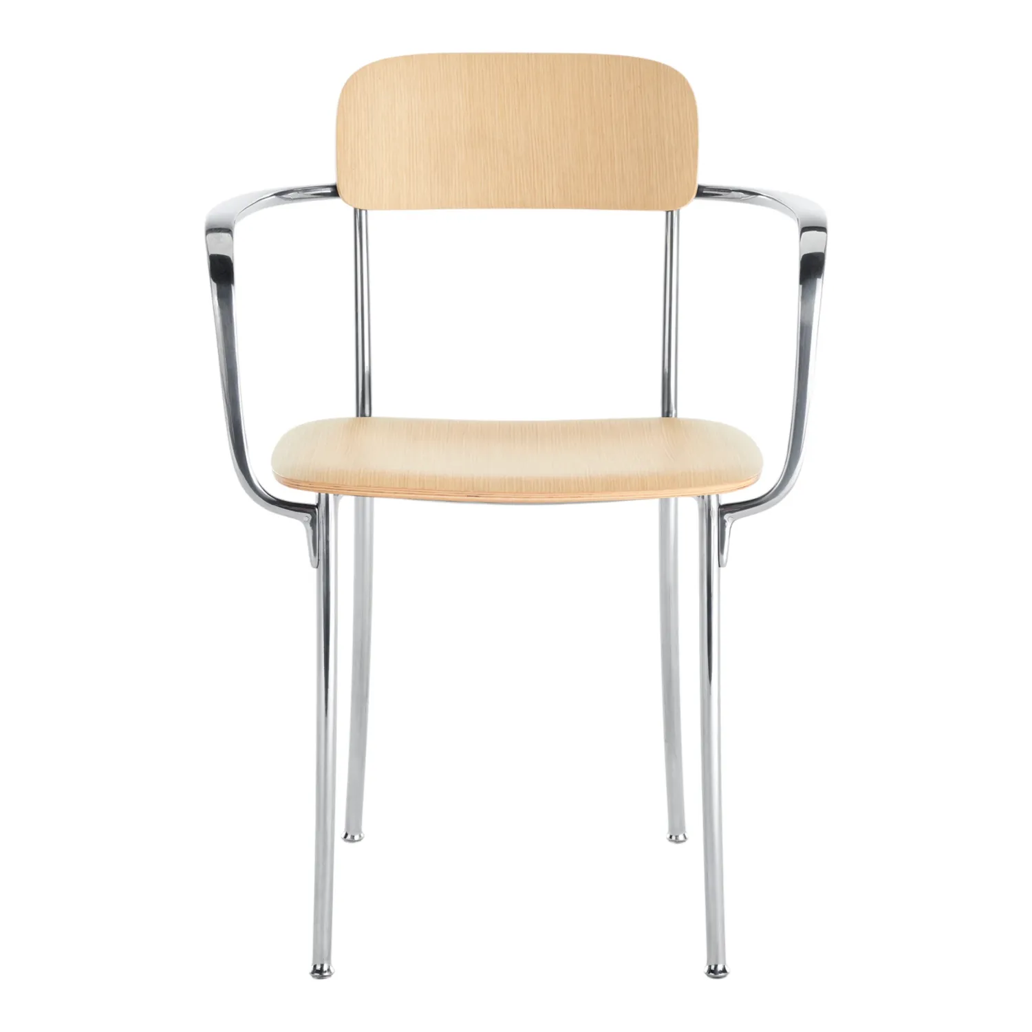 Kartell - Savoia Kleiner Holzsessel Aluminiumgestell