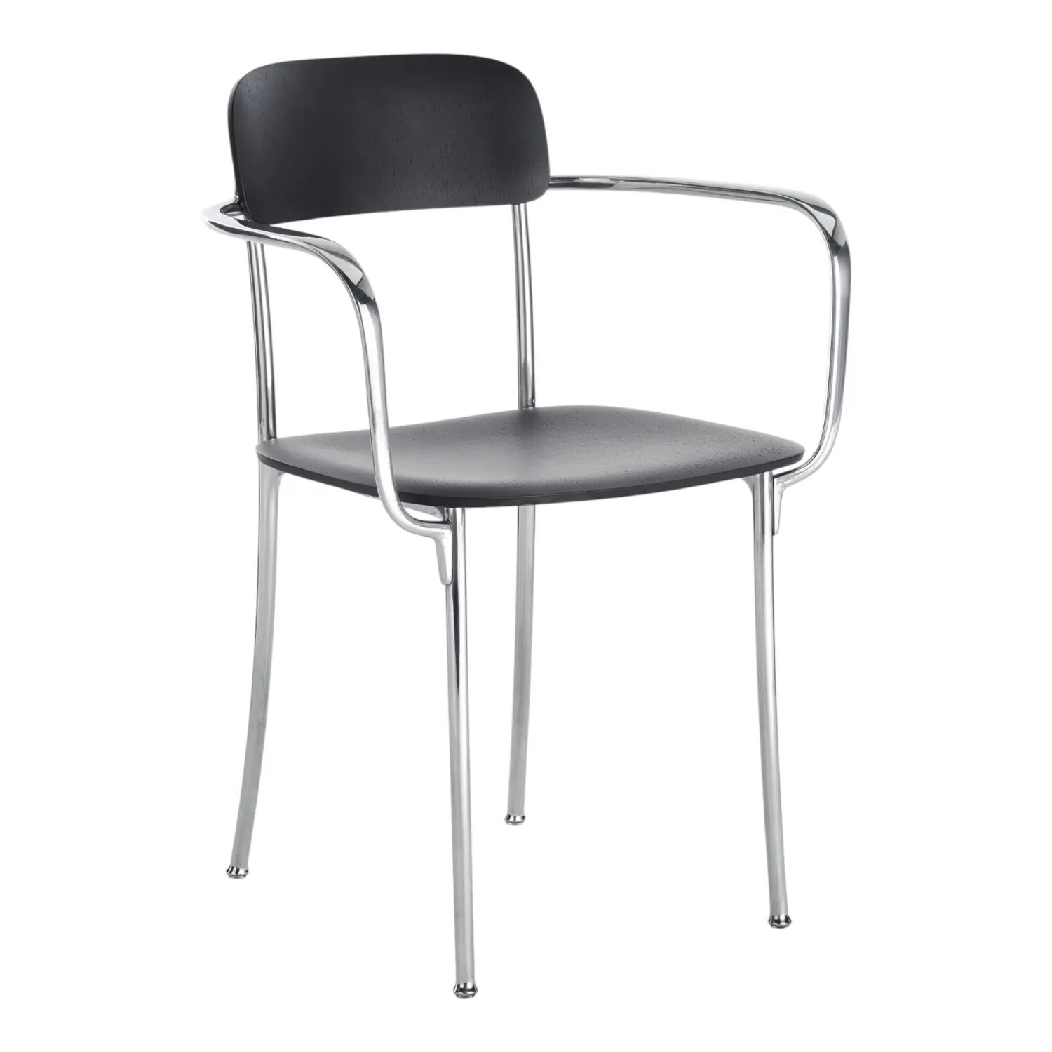 Kartell - Savoia Kleiner Holzsessel Aluminium Eiche dunkel