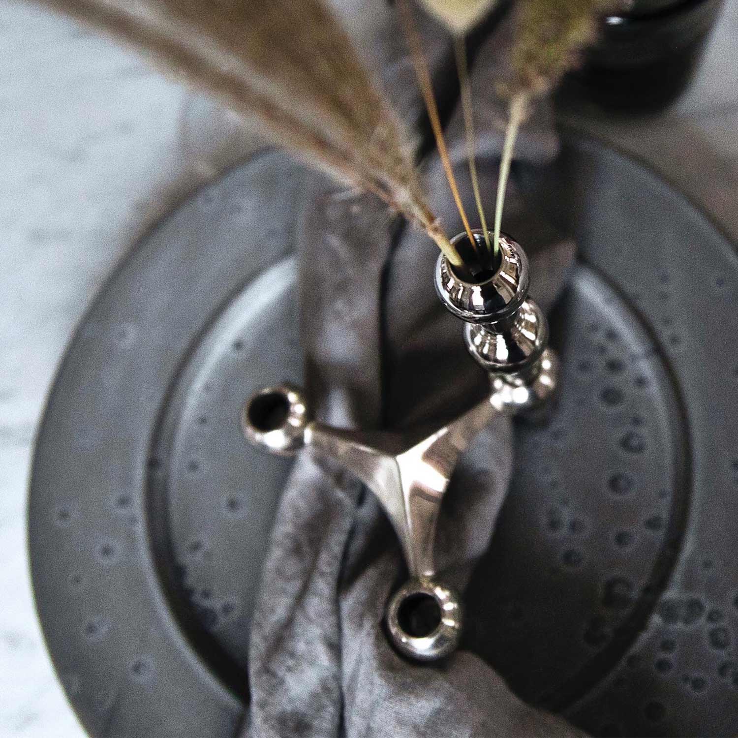 stoff nagel vase chrom details 78158