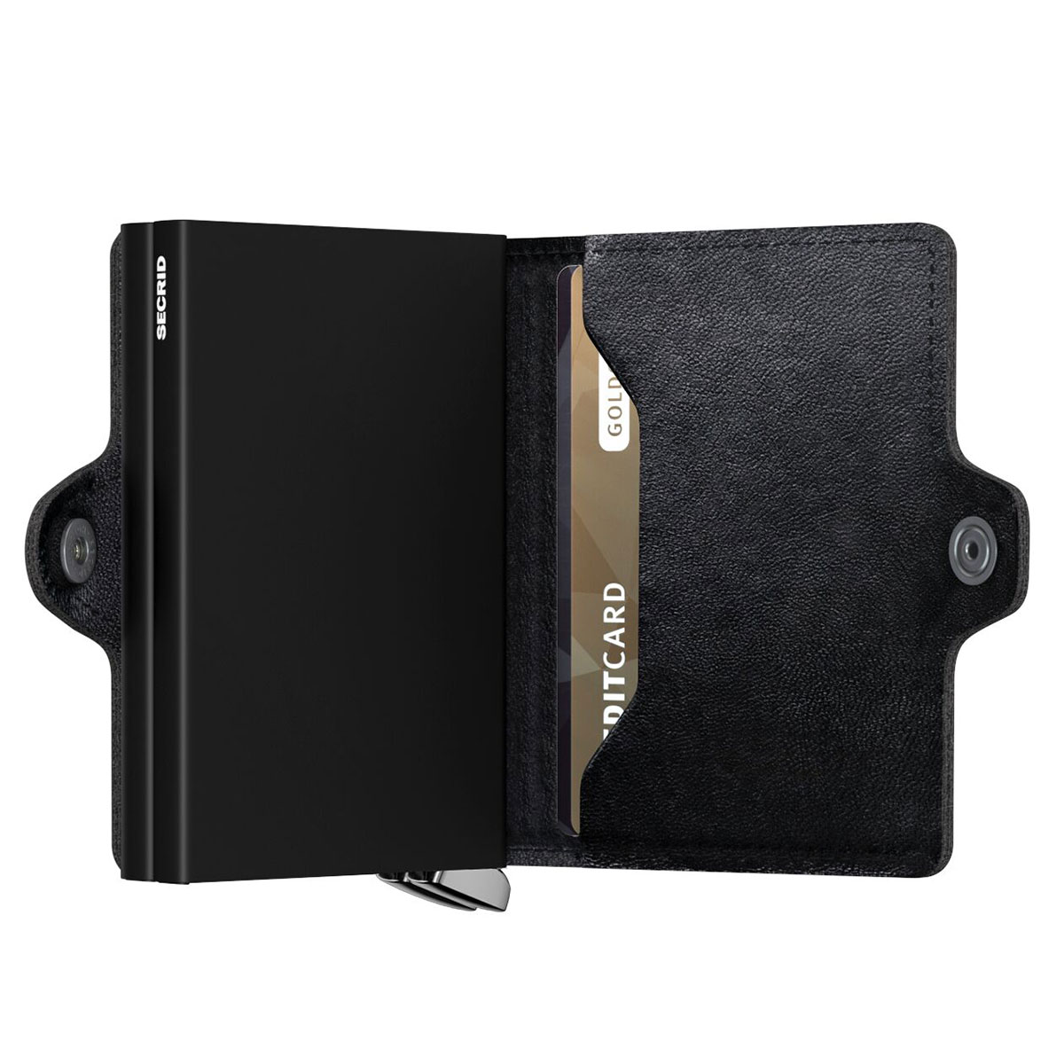 secrid twinwallet emboss Lines schwarz halb offen 105131