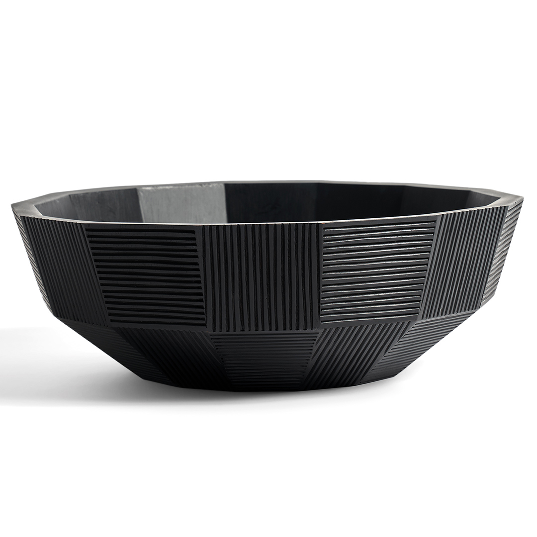 ethnicraft striped schale mahagoni freisteller 84243