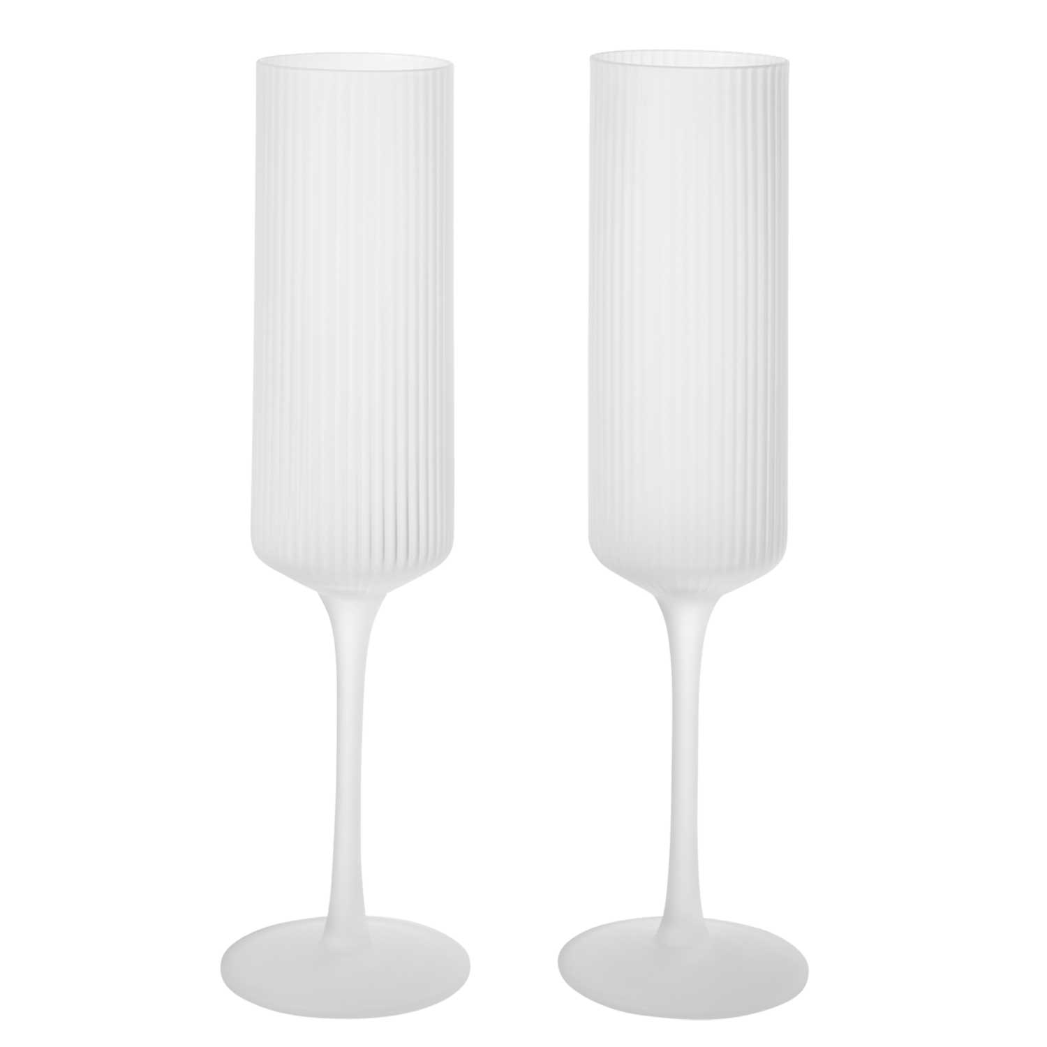 Ferm Living - Ripple Champagnerflöten 2er-Set matt