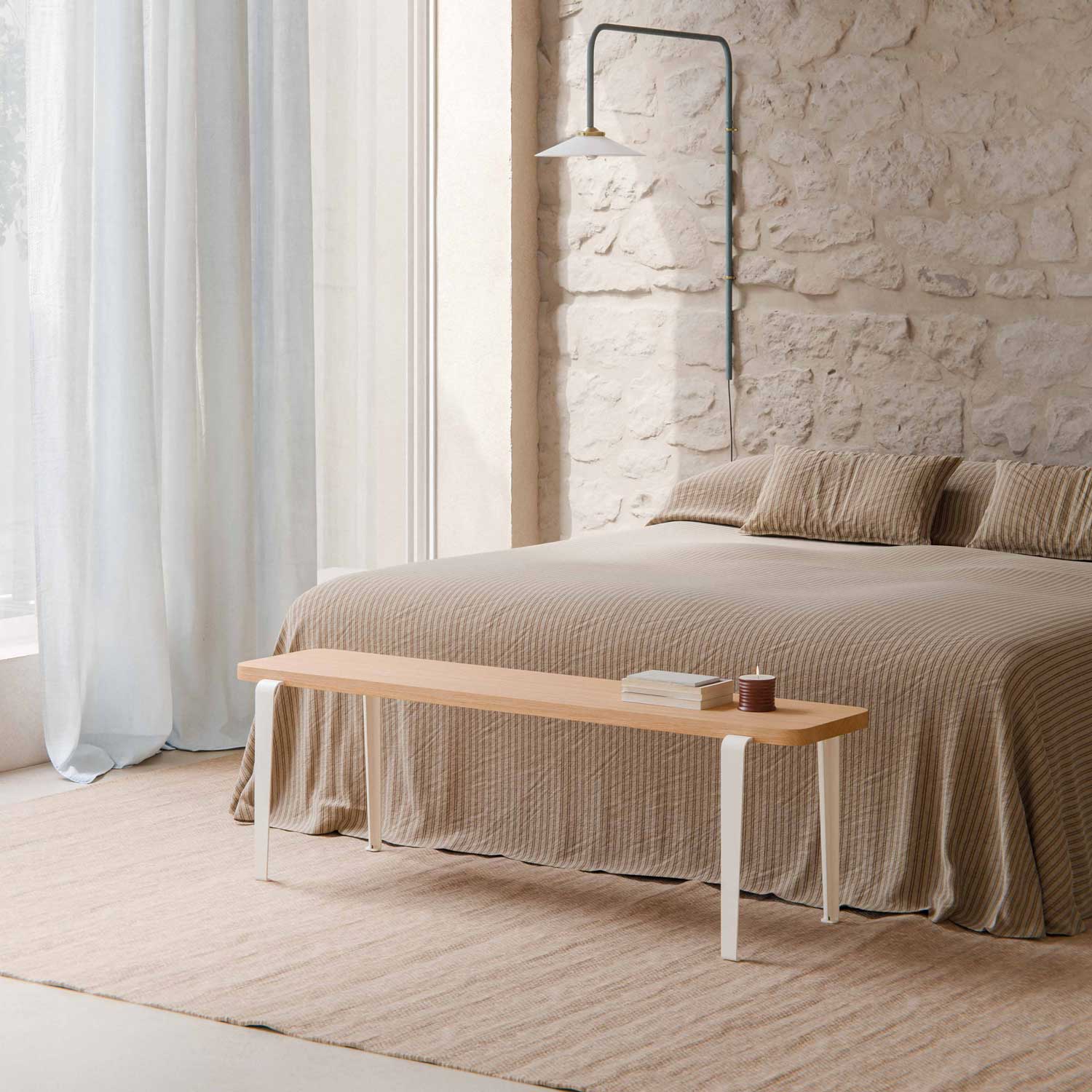 Tiptoe - Lou Sitzbank 90x30 cm graphitschwarz/Eiche