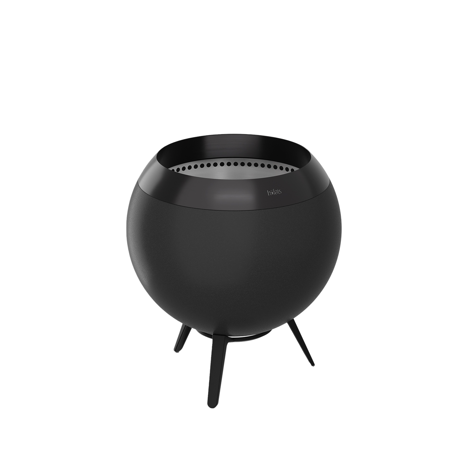 Höfats - MOON 45 all black Feuerkorb mit niedrigem Fuß
