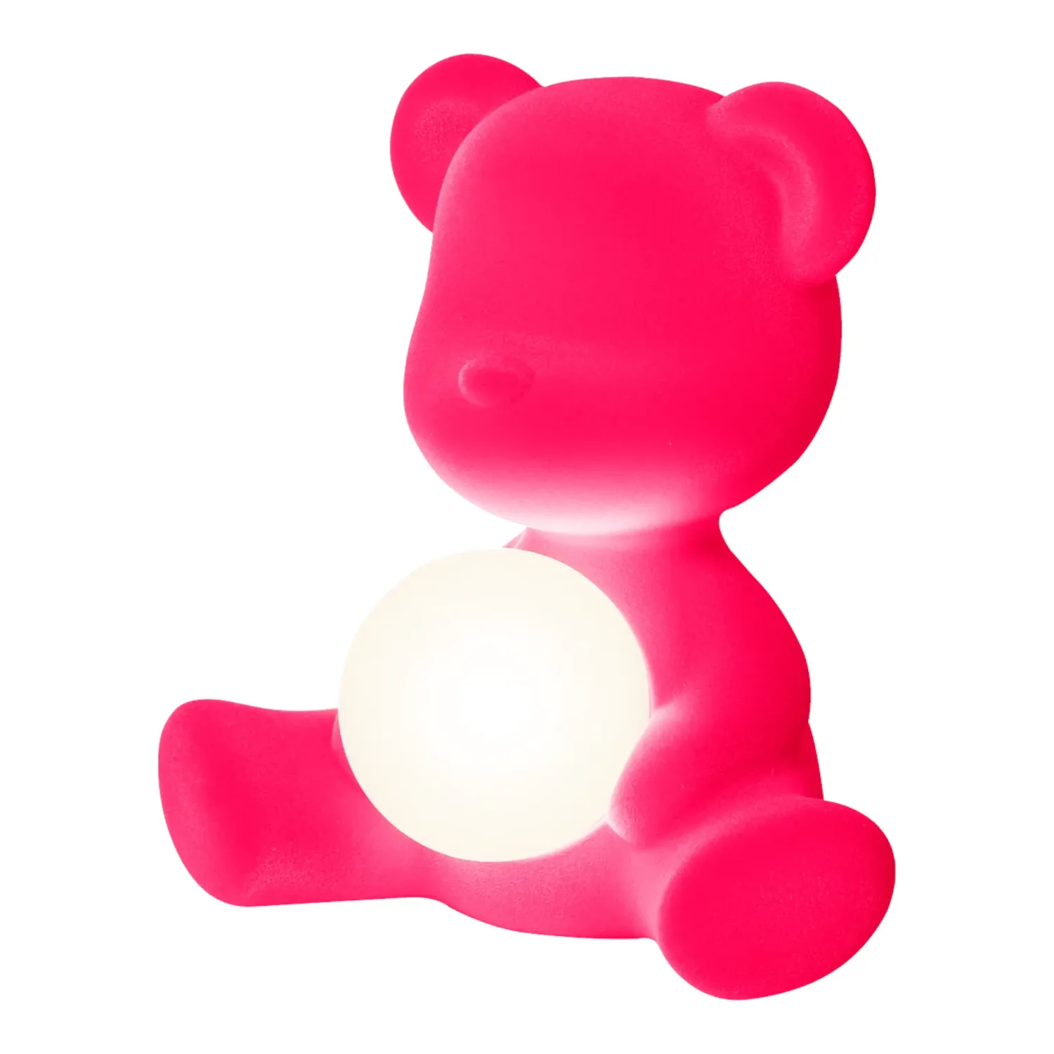 Qeeboo - Teddy Girl Leuchte Velvet Finish fuchsia