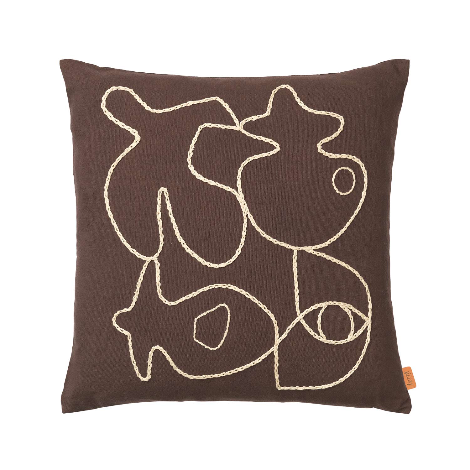 ferm living figure kissen coffee sand 96255