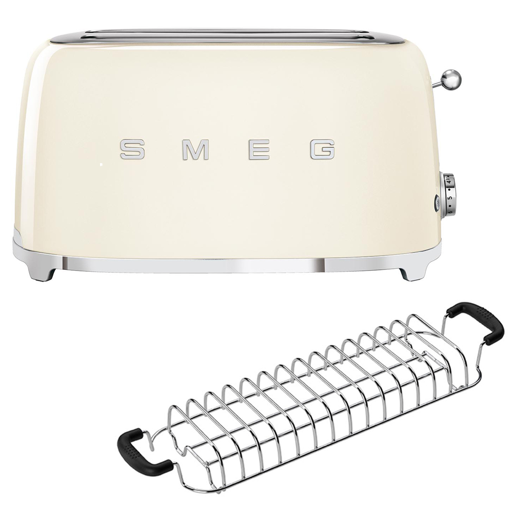smeg set toaster lang aufsatz creme 56680