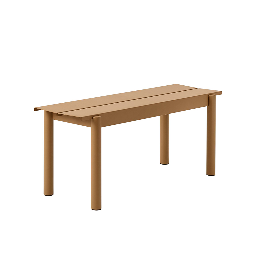 muuto linear steel bench 110 burnt orange 65415