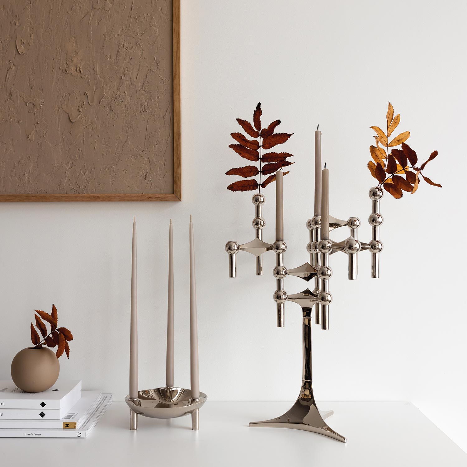 stoff nagel standfuss kerzenleuchter chrom 78130