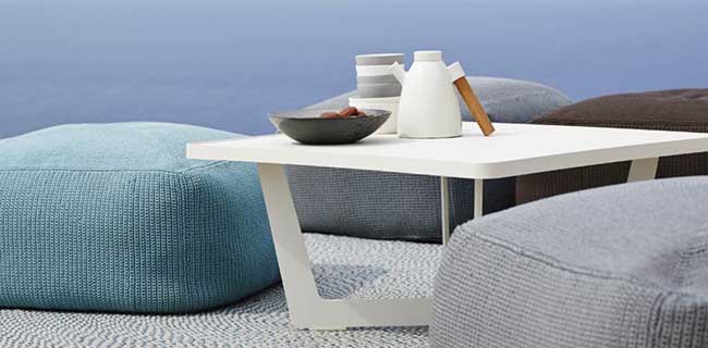 Cane-line Hocker Divine Outdoor Hocker türkis und grau