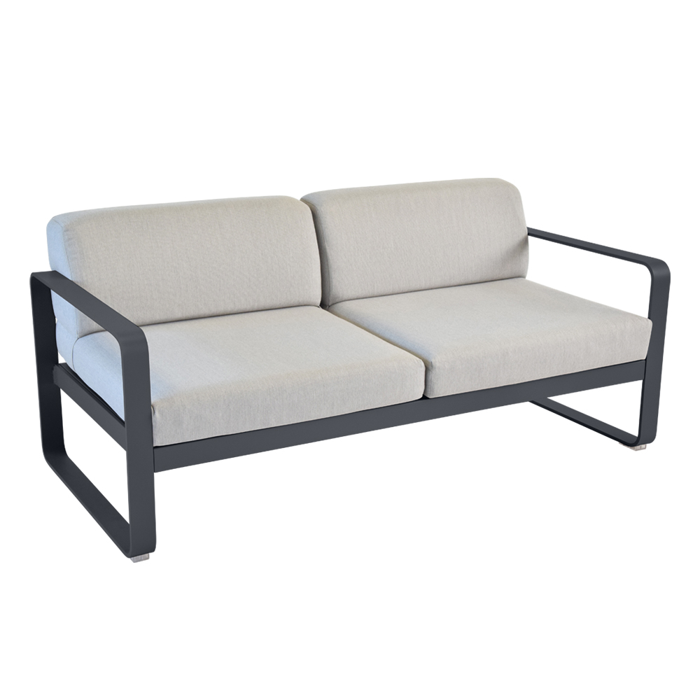 fermob bellevie sofa 2 anthrazit flanellgrau 65912