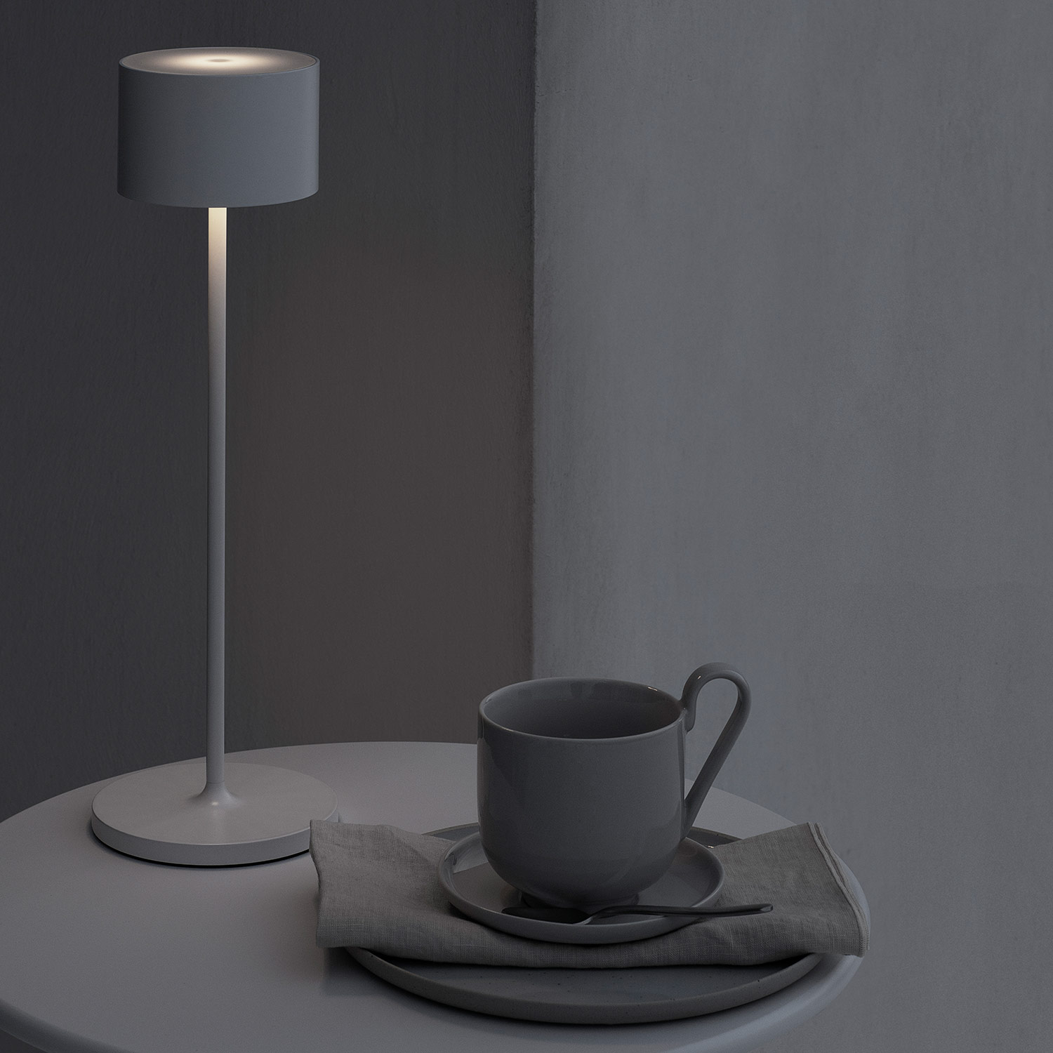 Ferm living farol led tischleuchte warmes grau dunkel 82167