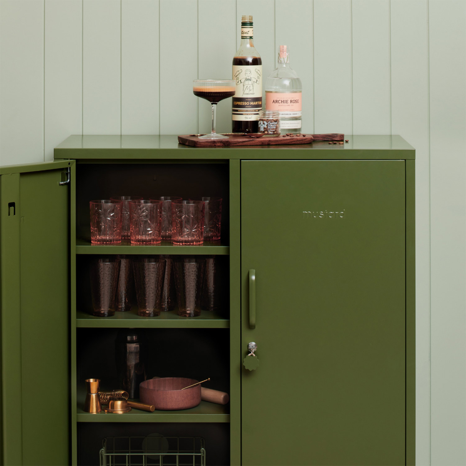 mustard made the midi highboard olive bar 96558