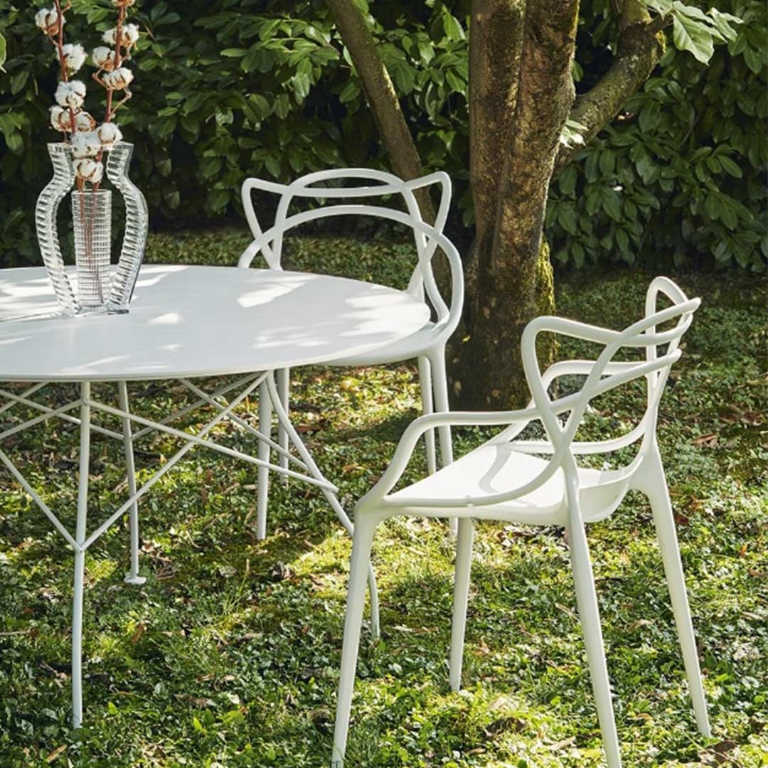 kartell glossy outdoor tisch weiss 79097