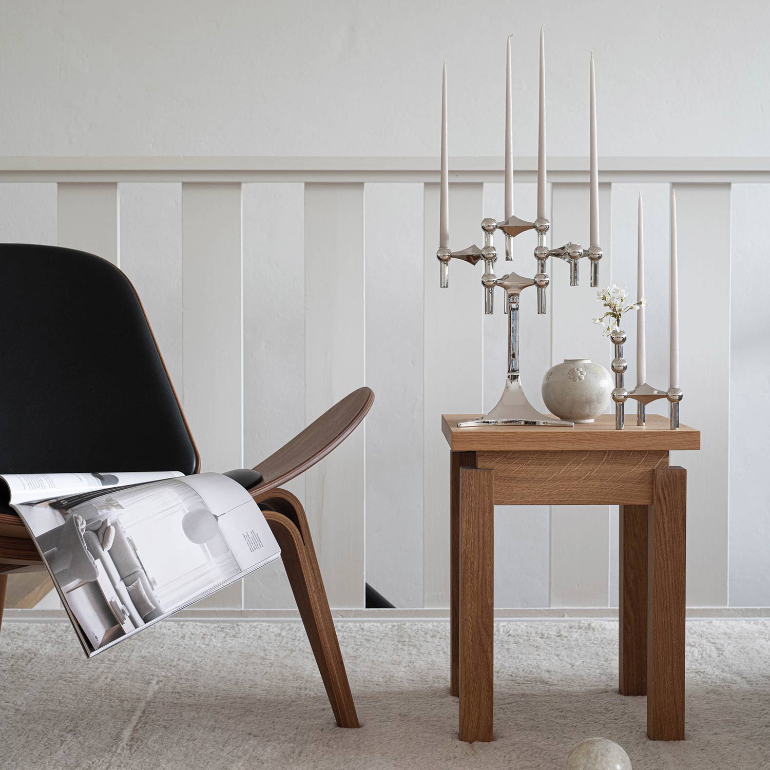 stoff nagel standfuss chrom kerzenstaender 78128