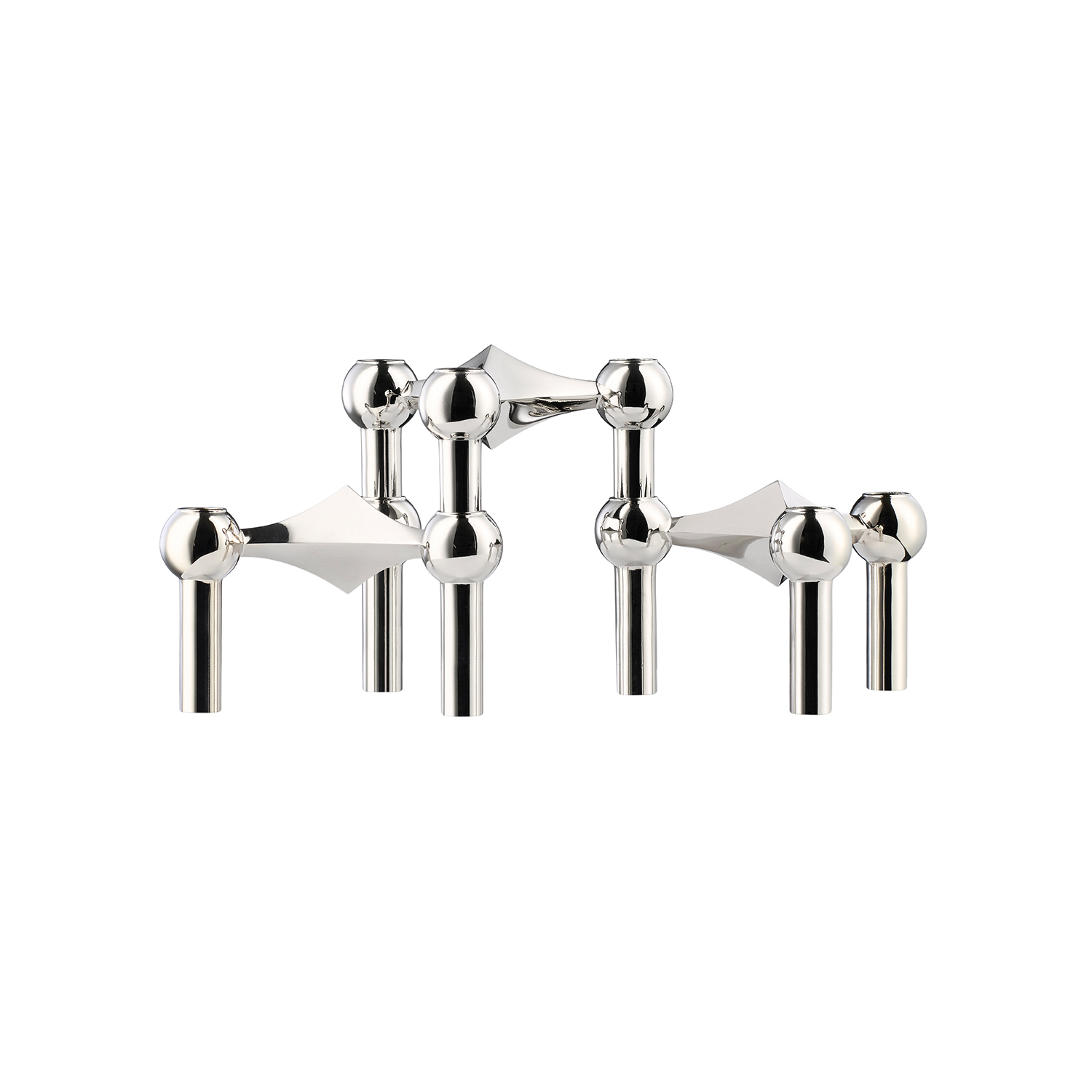 stoff nagel kerzenhalter set chrom 78266