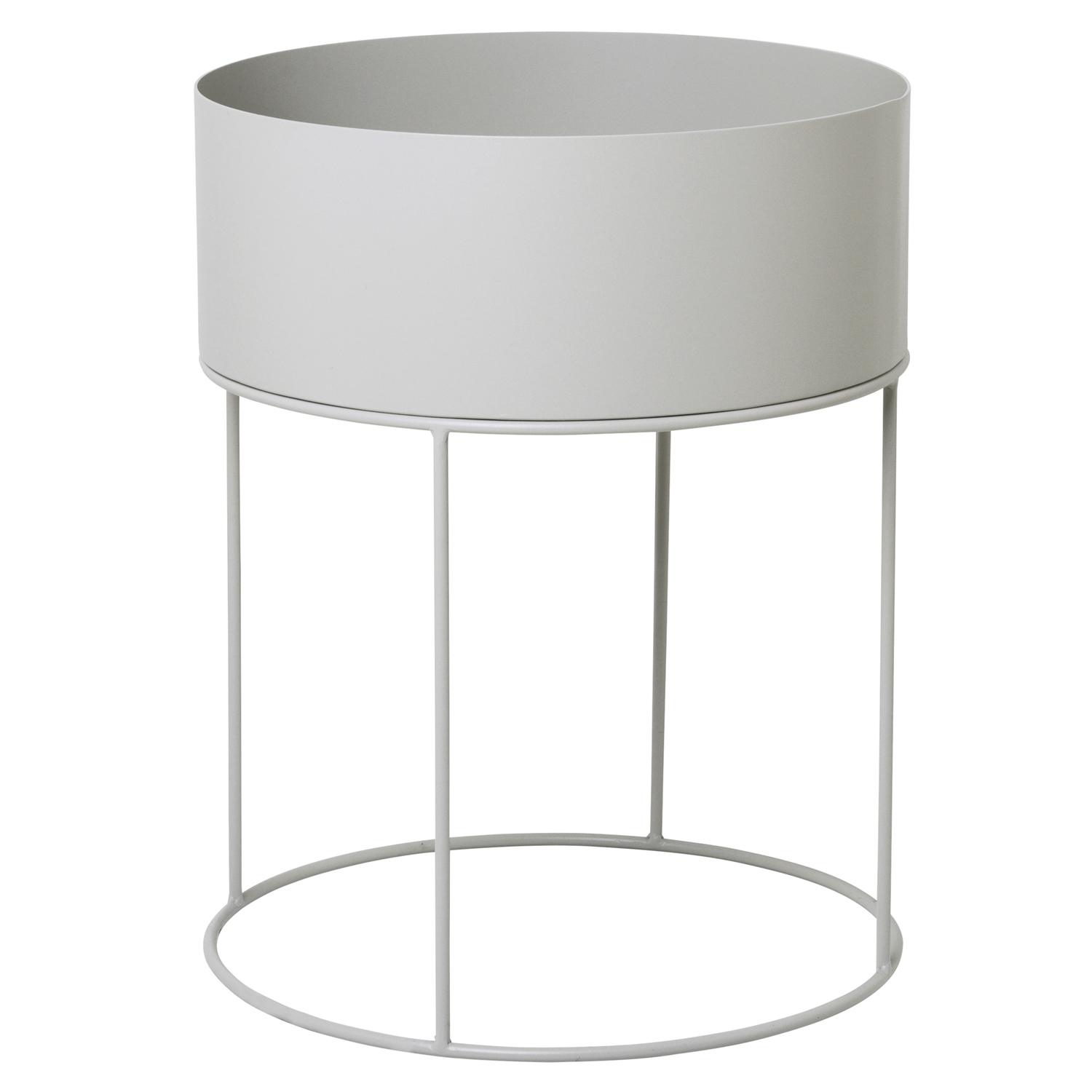 ferm living plant box rund grau 3357