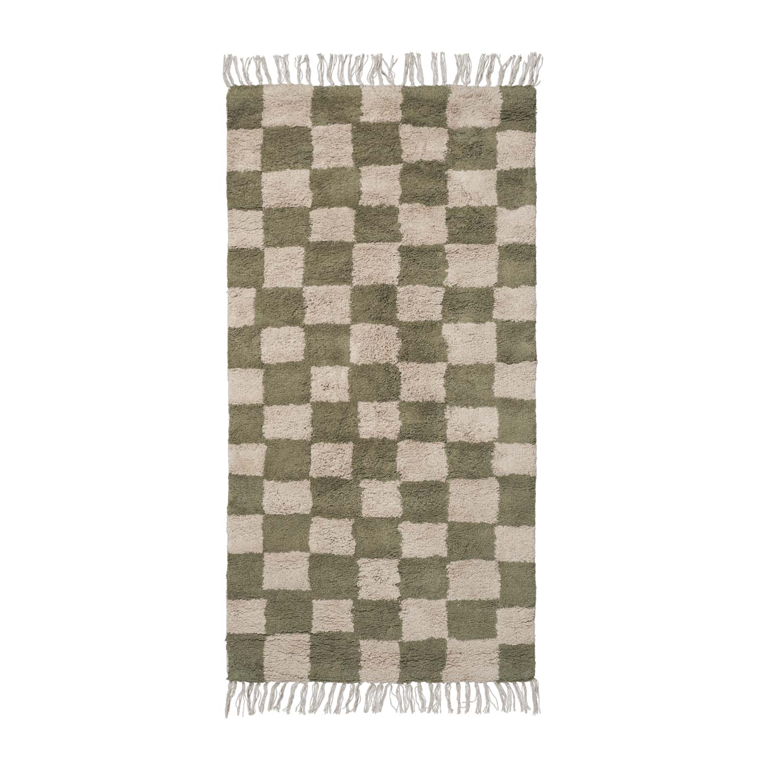 Ferm Living - Mara Knüpfteppich elm green/warm sand