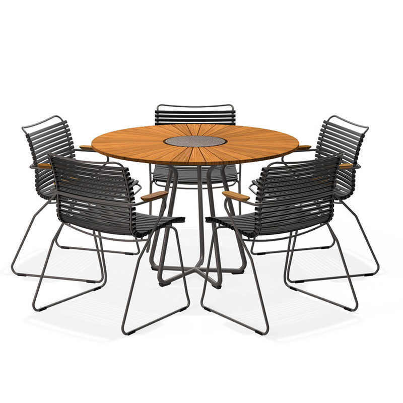 HOUE - Set Circle Tisch Ø 110 cm + 5xClick Sessel schwarz