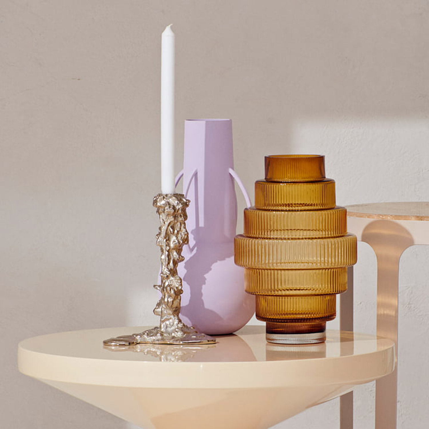 pols potten drip kerzenstaender silber s beistelltisch 95182