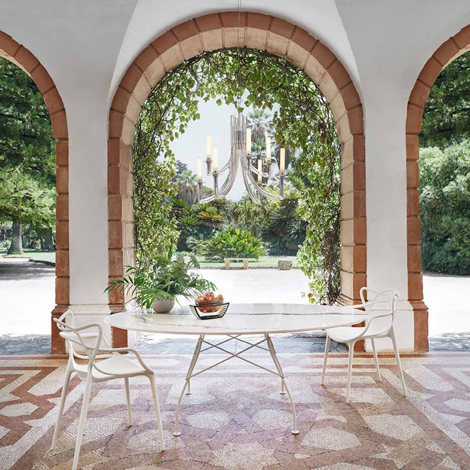 glossy outdoor tisch weiss kartell terrasse 91461