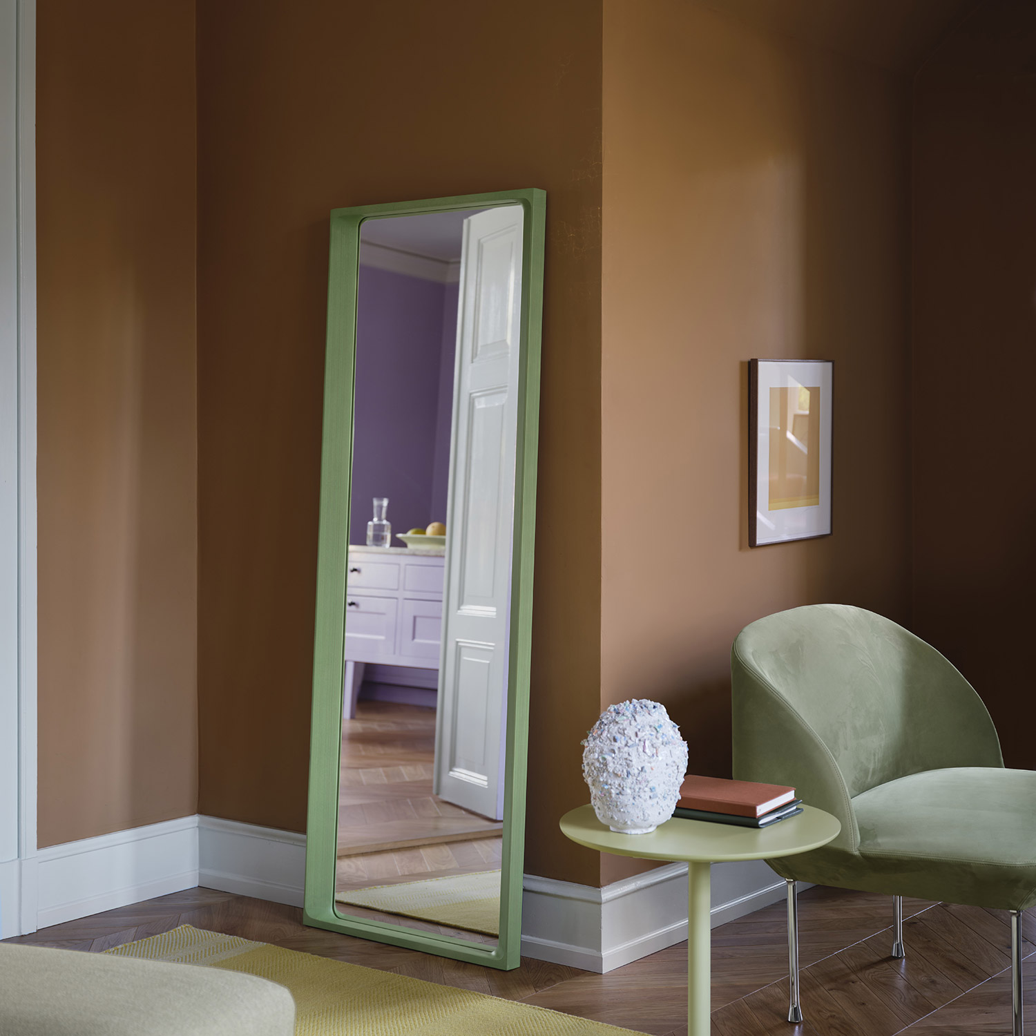 Arced mirror 170x61 light green muuto 99382