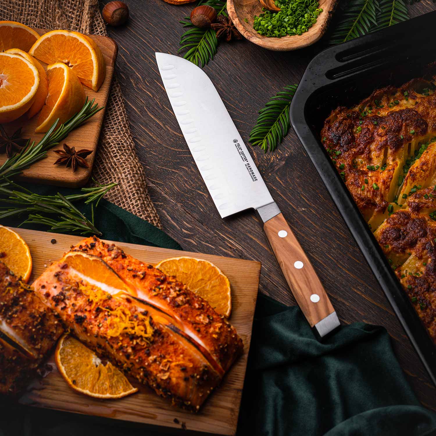 Felix Solingen - First Class Wood Santokumesser 18 cm