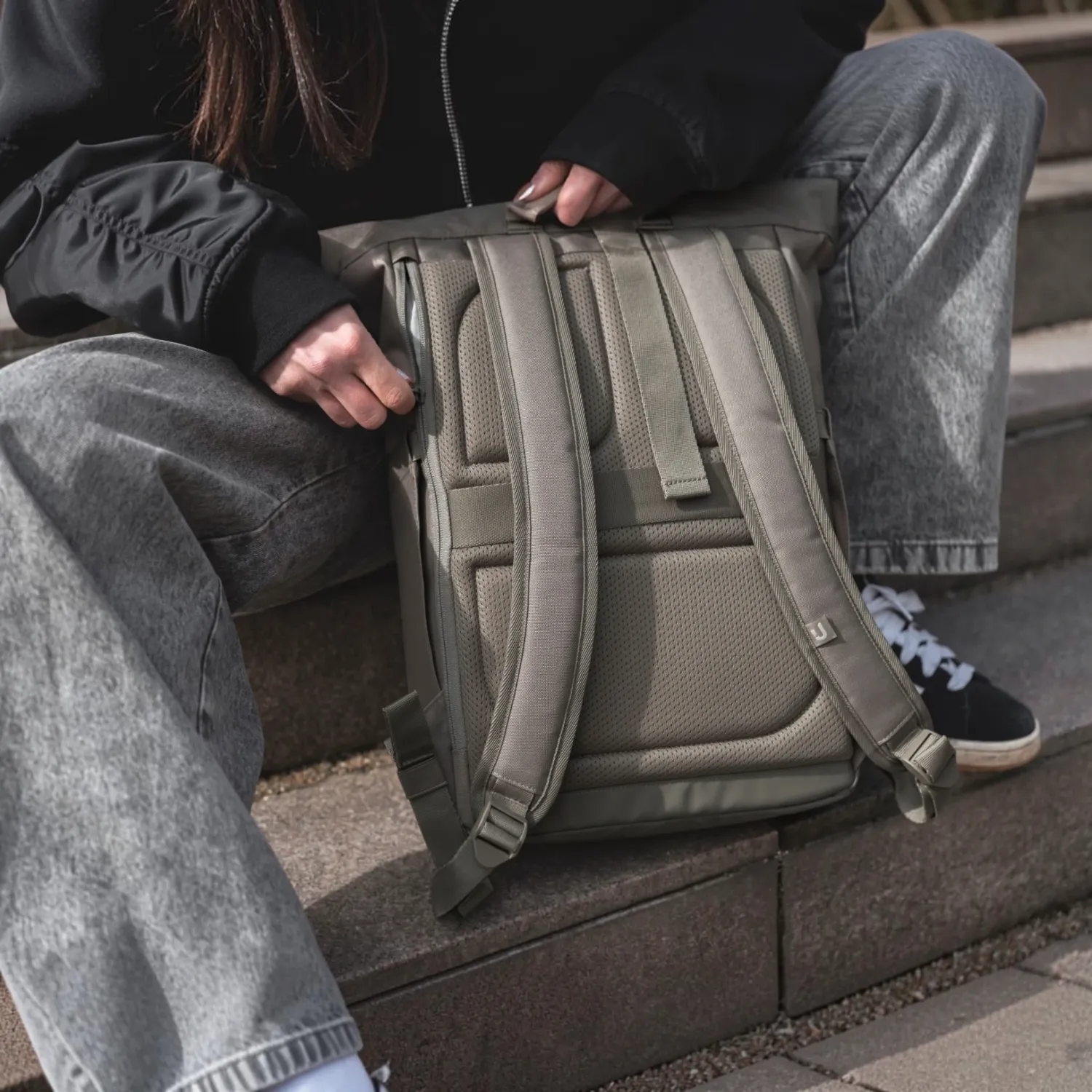 Johnny Urban - Luca Small Rolltop Rucksack desert grey
