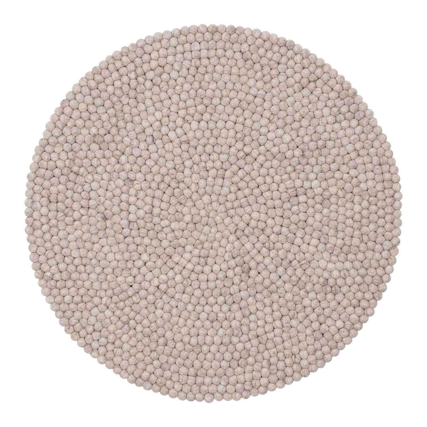 myfelt bela filzkugelteppich rund beige klein 51934