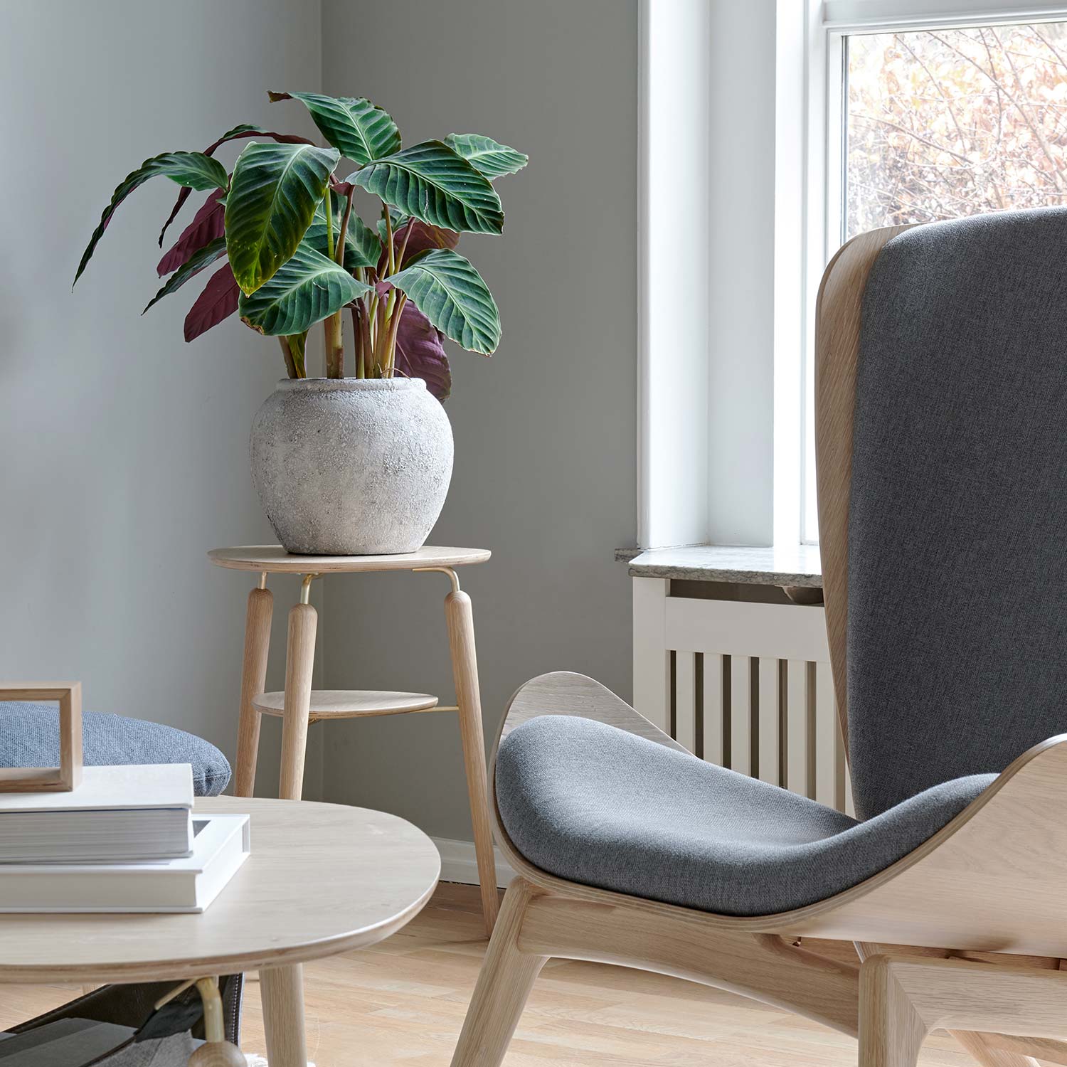 my spot beistelltisch eiche hell umage mit pflanze 59311