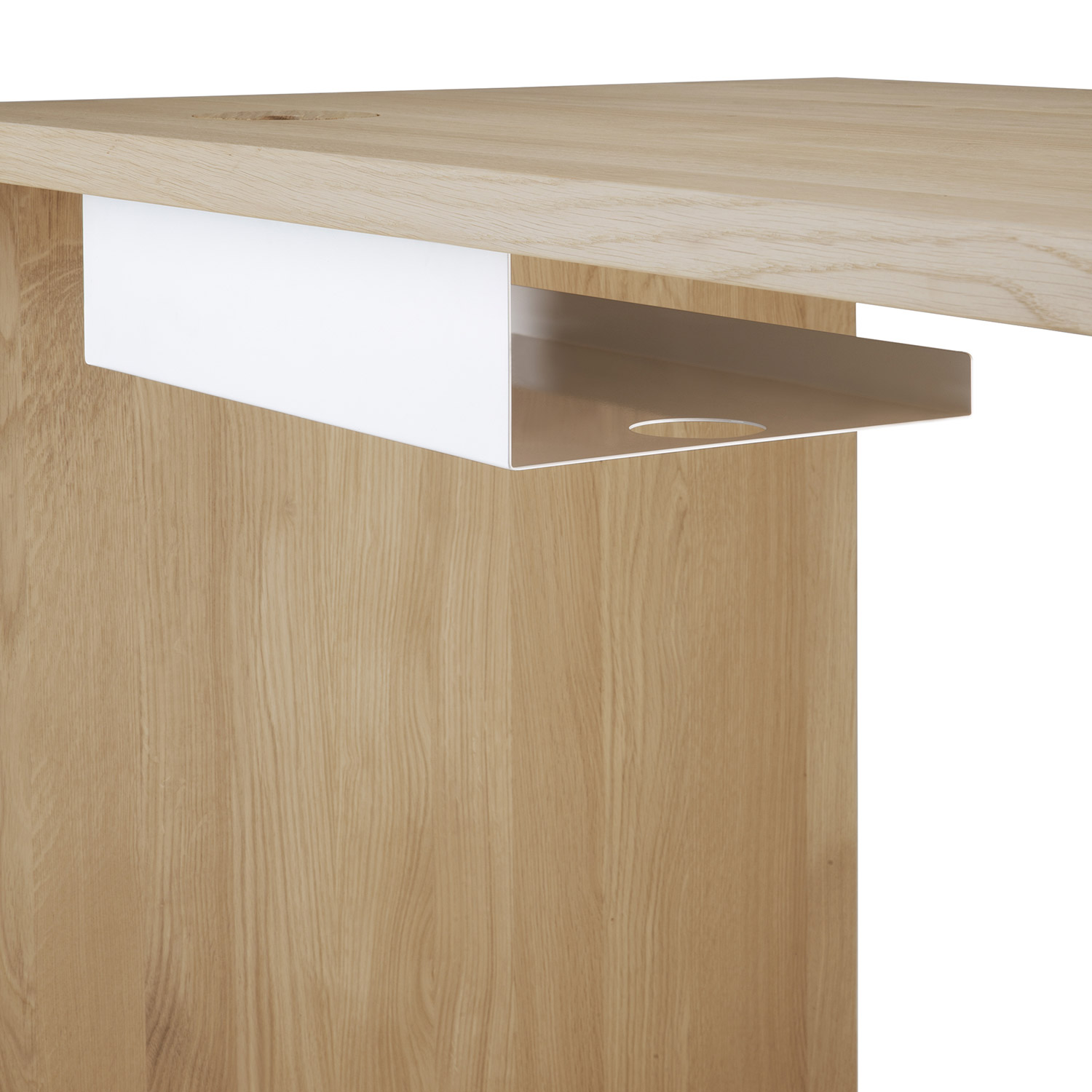 ethnicraft kabelwanne weiss am Tisch 2 98820