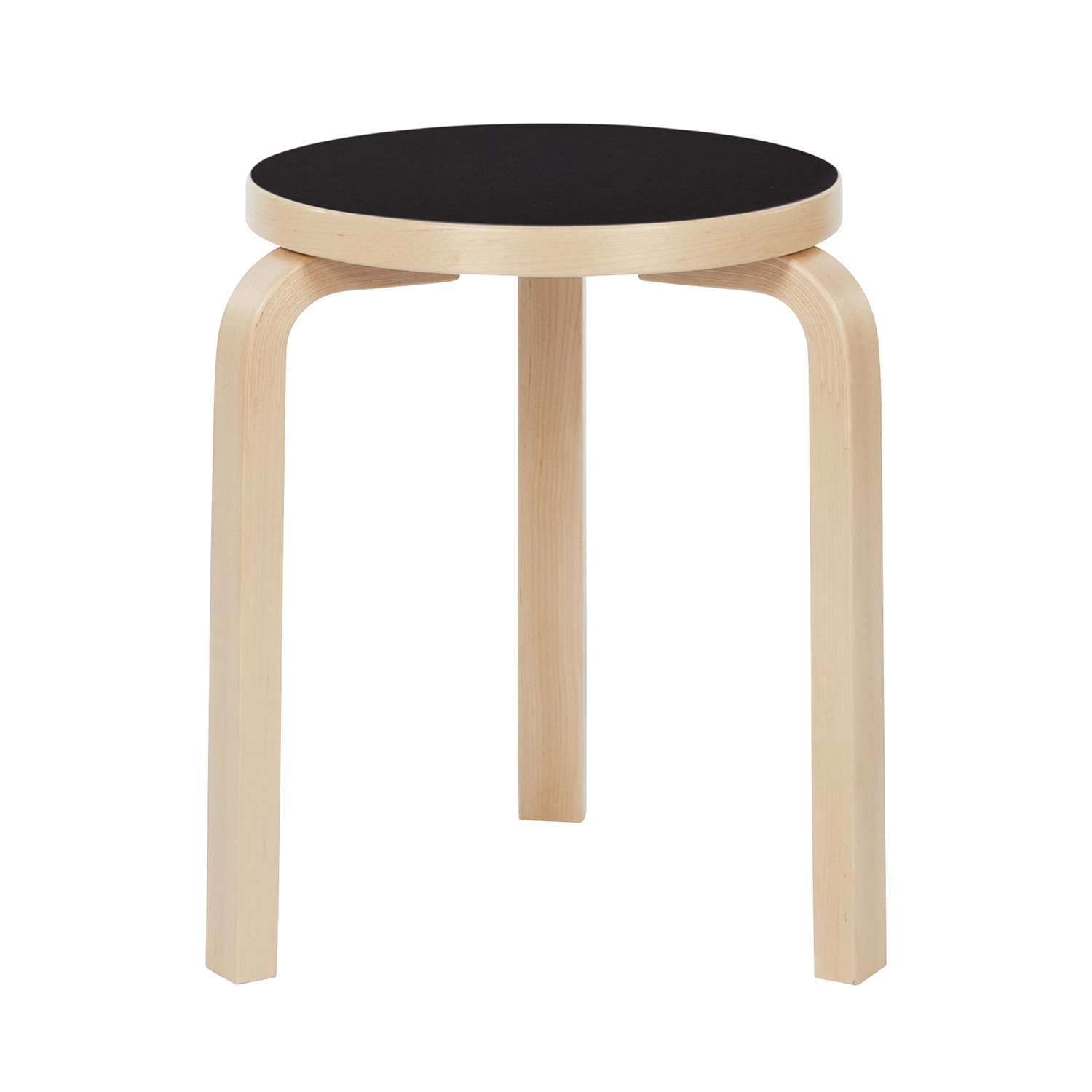 artek hocker 60 natur linolium schwarz freisteller 90666