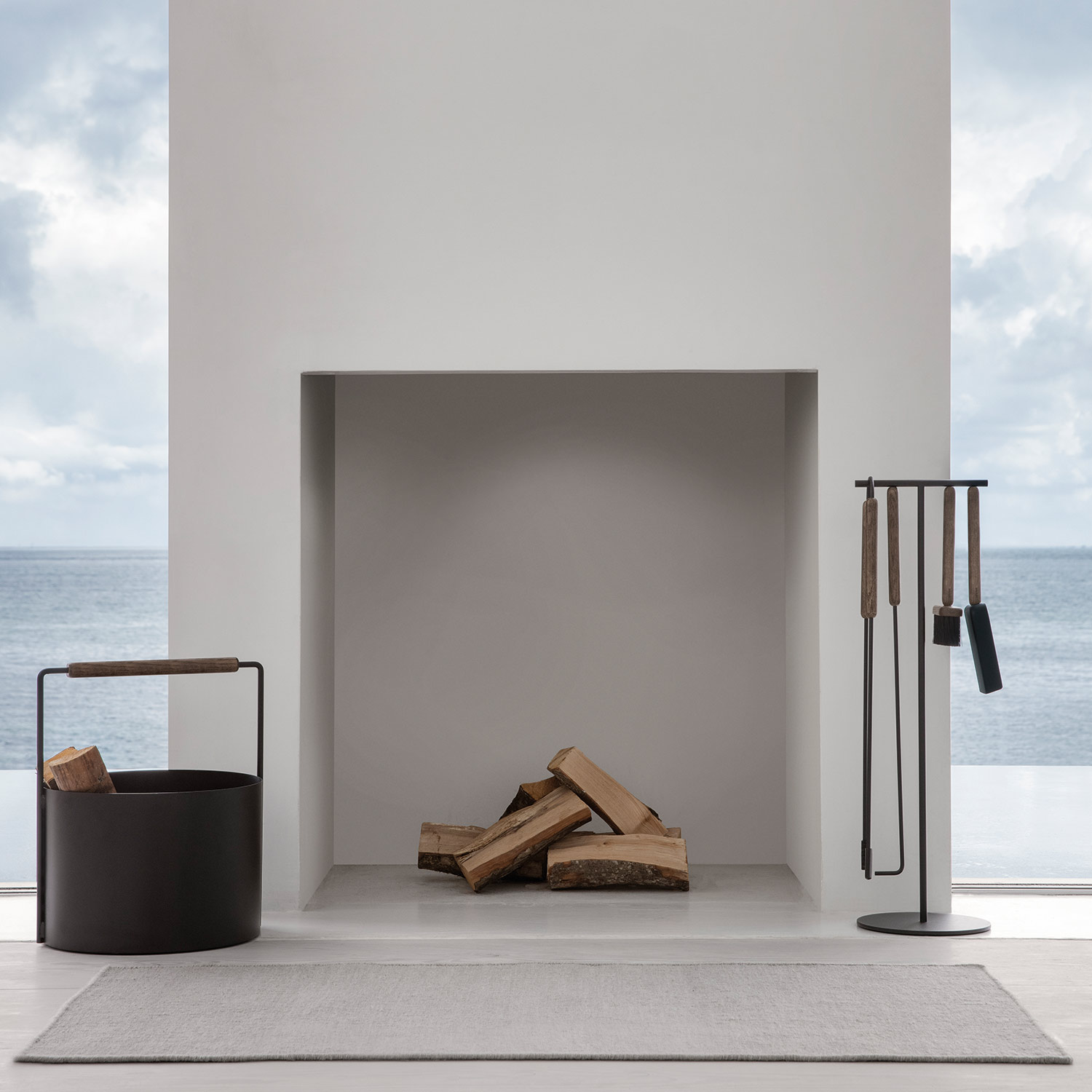 Ashi blomus Holzkorb braun kaminzubehoer 81842