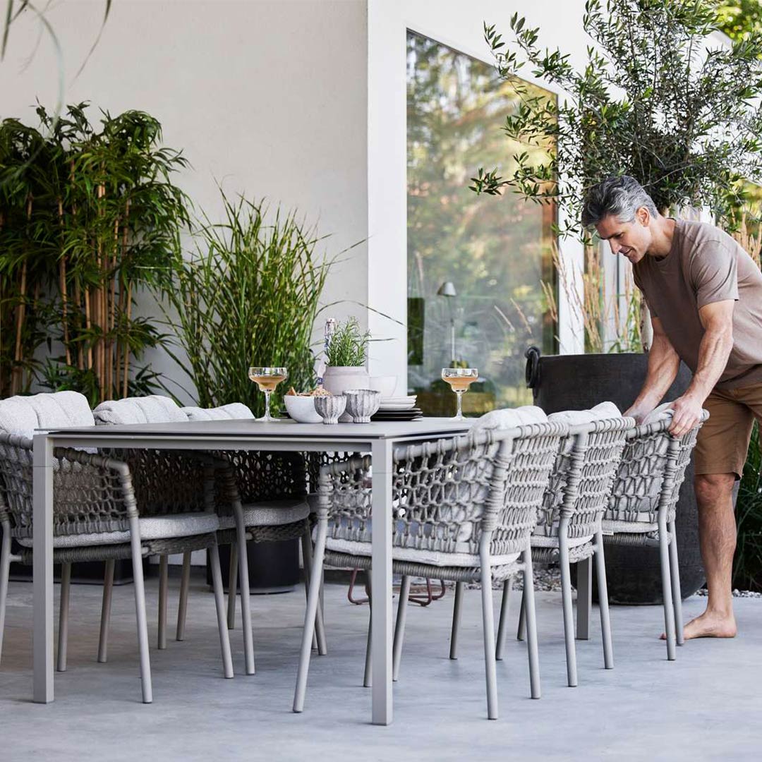 cane line pure esstisch hellgrau 79385