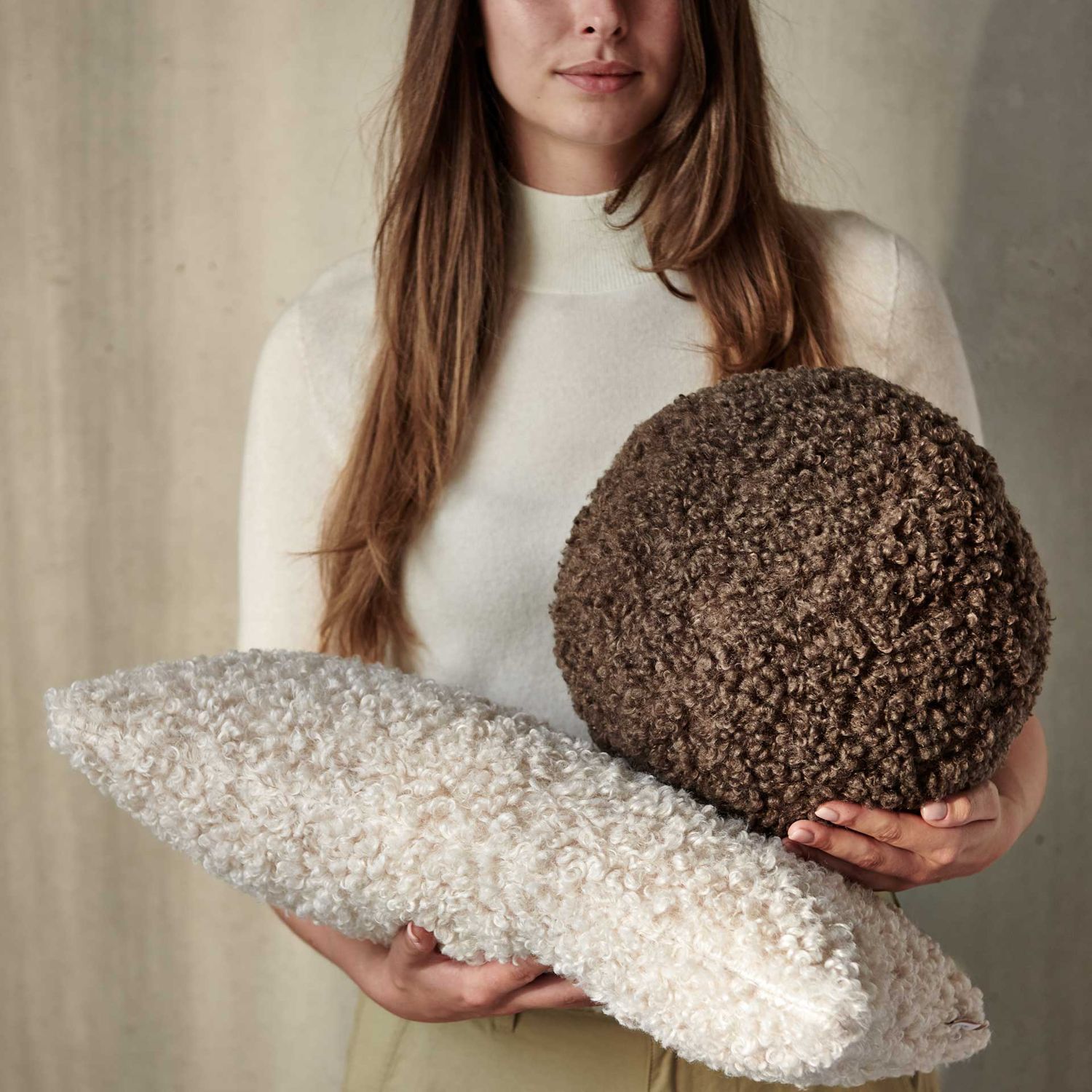 blomus - TEDDY rundes Kissen moonbeam