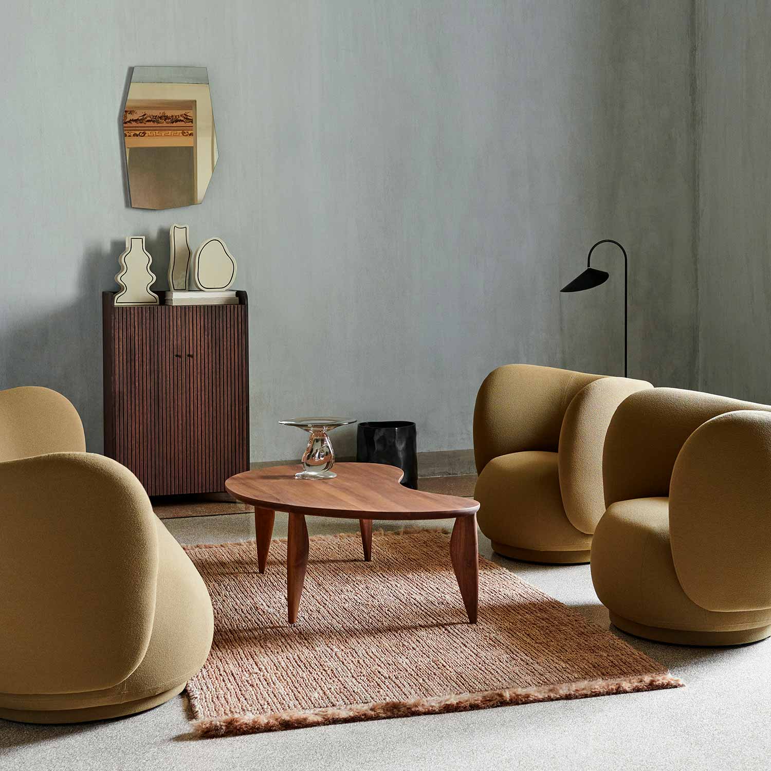 ferm living feve couchtisch walnuss walnuss rico sessel 90851