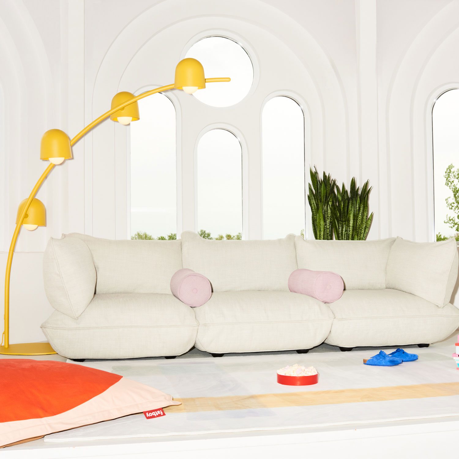 puff weave rolster pillow bubblepink fatboy 87780