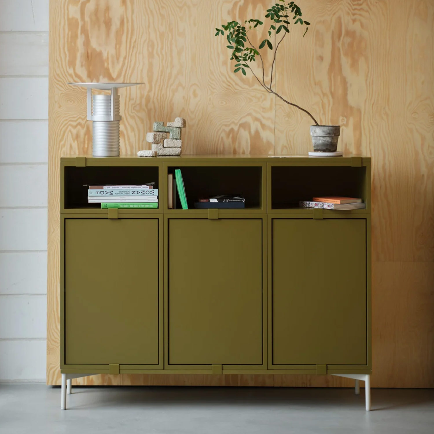 29005 en stacked sideboard 3 brown green set table lamp muuto org 103043