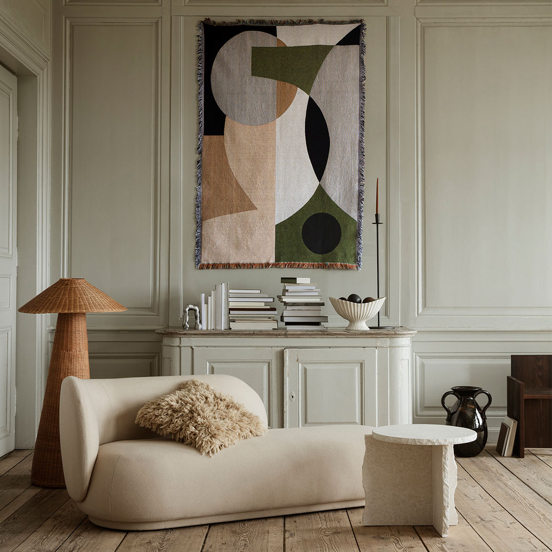 ferm living entire tapestry tagesdecke geometrisch 75040